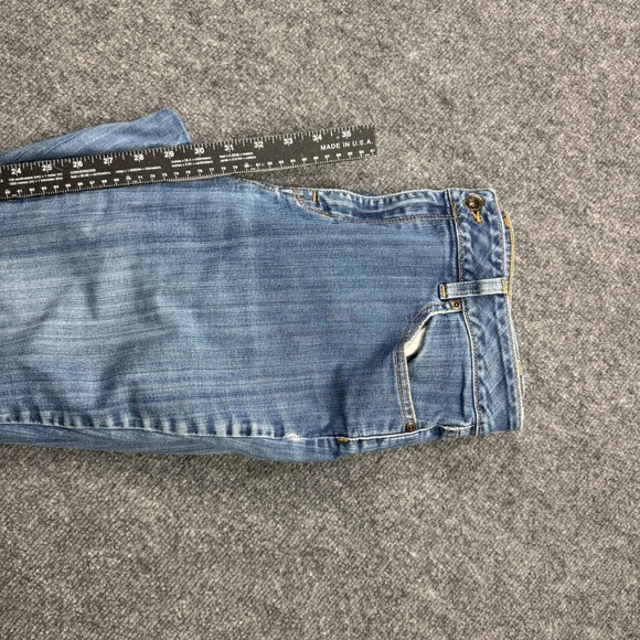 LL Bean Classic Fit Straight Leg Jeans Womens 12 MT Blue Stretch Denim 296351 - Picture 7 of 9